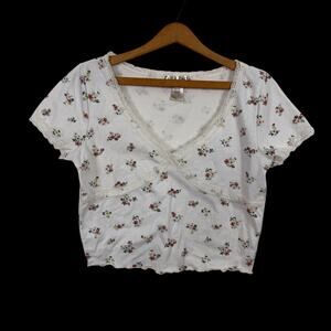 Cut n Paste Womens Babydoll Top Size Medium Cropped Y2K Floral Feminine Delicate